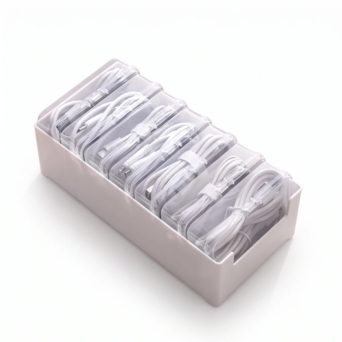 Boîte de rangement chargeurs et câbles transparent