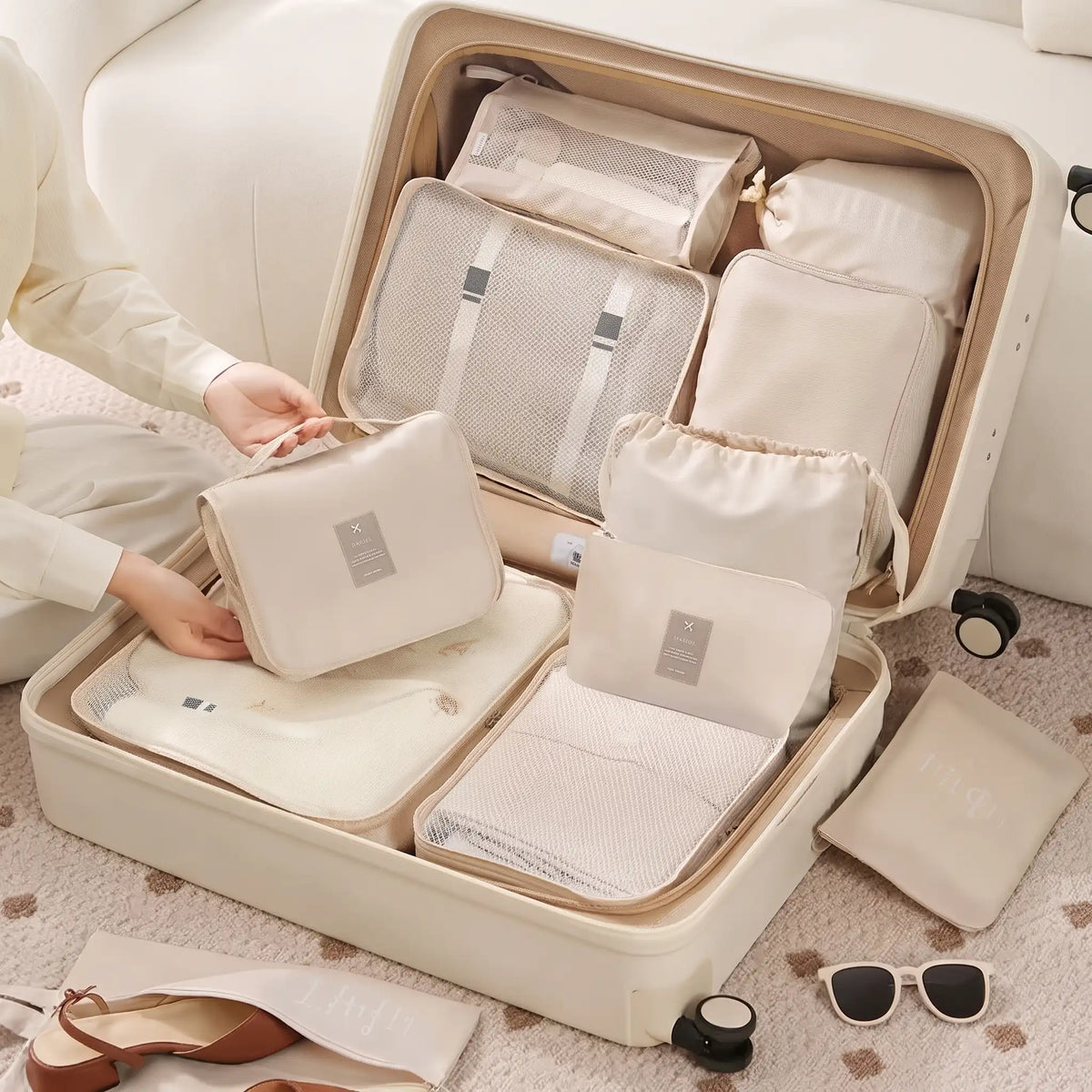Ensemble organisateur de valise voyage