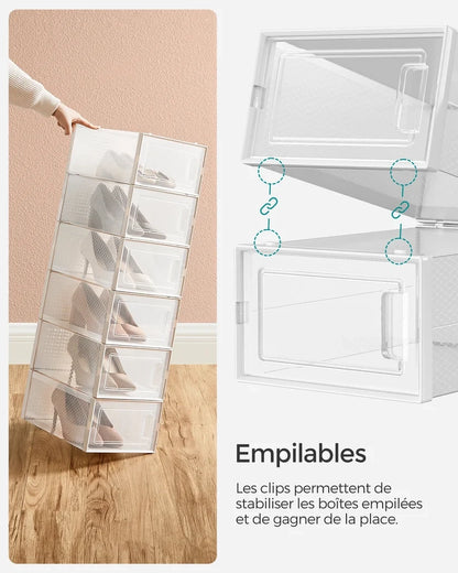 Lot de 12 boîtes à chaussures
empliables 