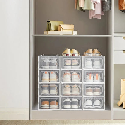 Lot de 12 boîtes à chaussures transparent 