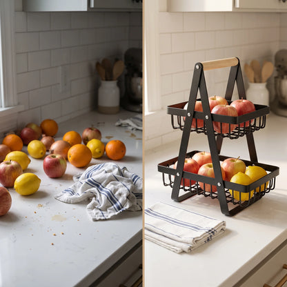 Panier à fruits avec 2 niveaux