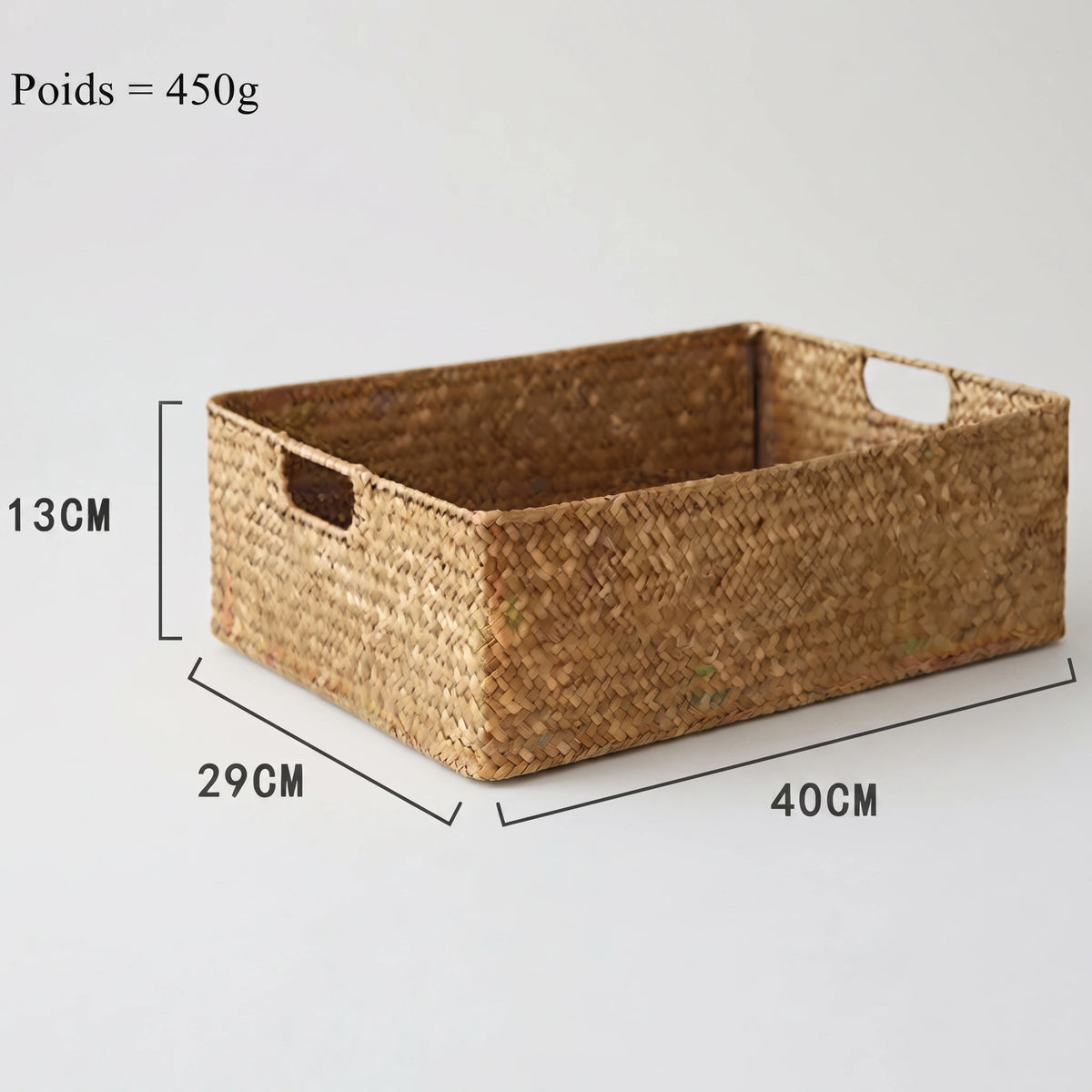 Panier en jonc de mer tissé L 