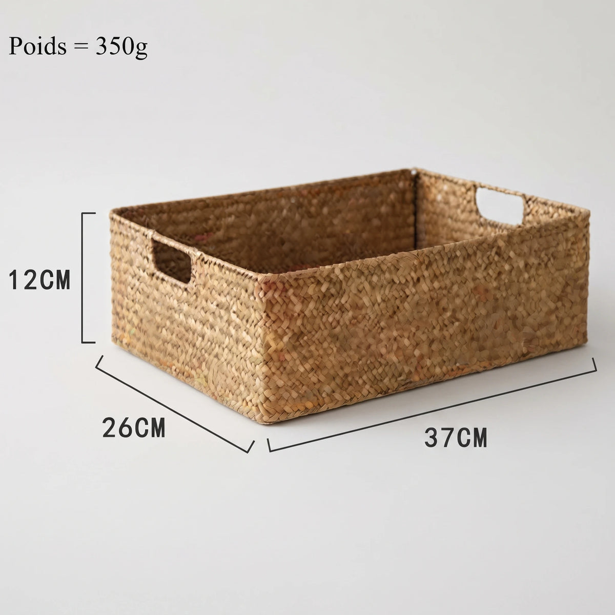 Panier en jonc de mer tissé M