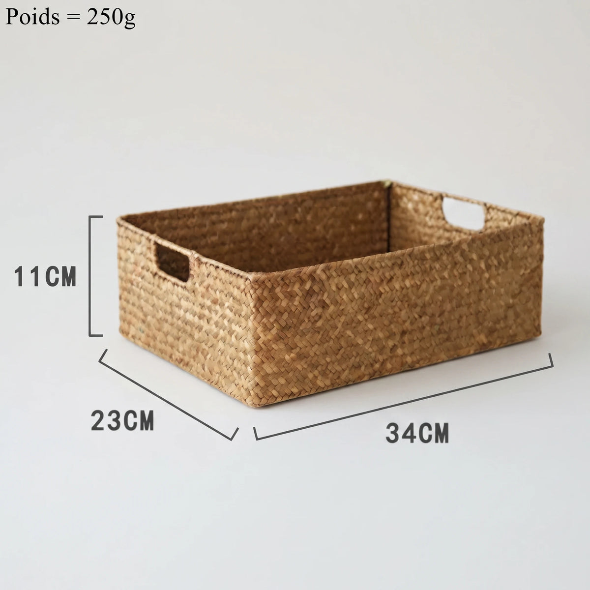 Panier en jonc de mer tissé S