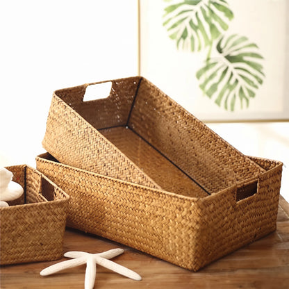 Panier en jonc de mer tissé multifonction