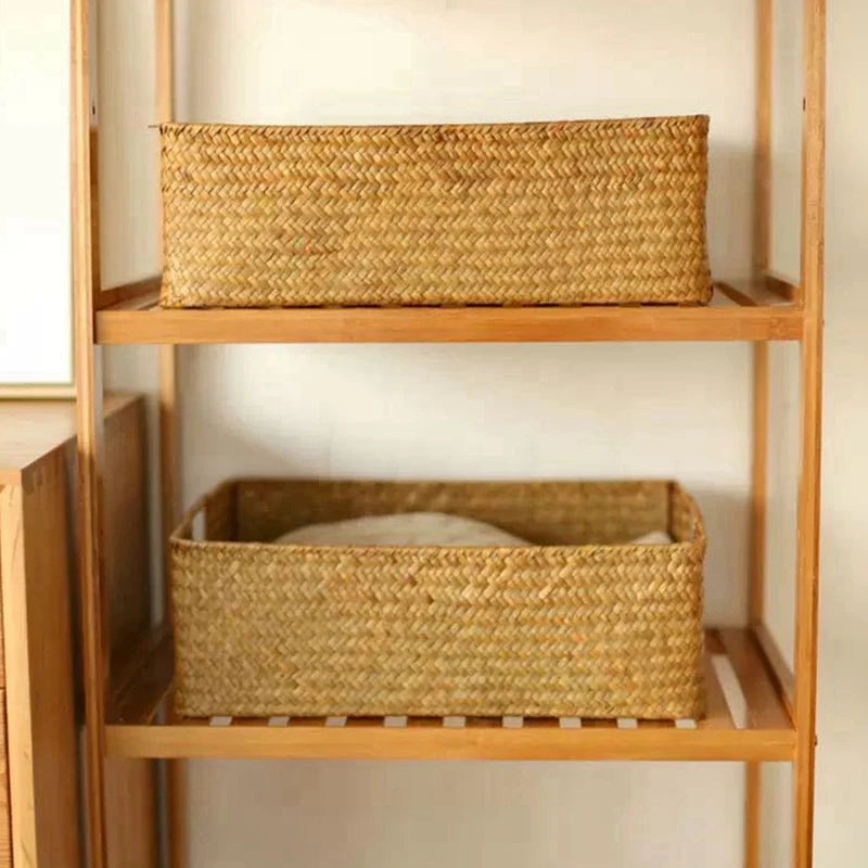 Panier jonc de mer tissé 
