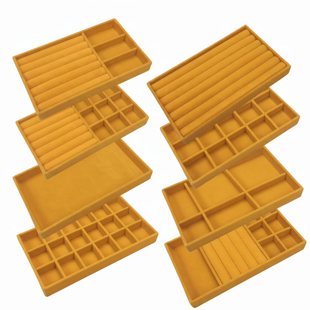 Plateau de rangement pour bijoux jaune