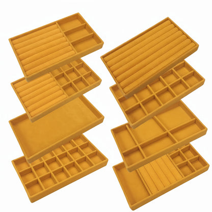 Plateau de rangement pour bijoux jaune