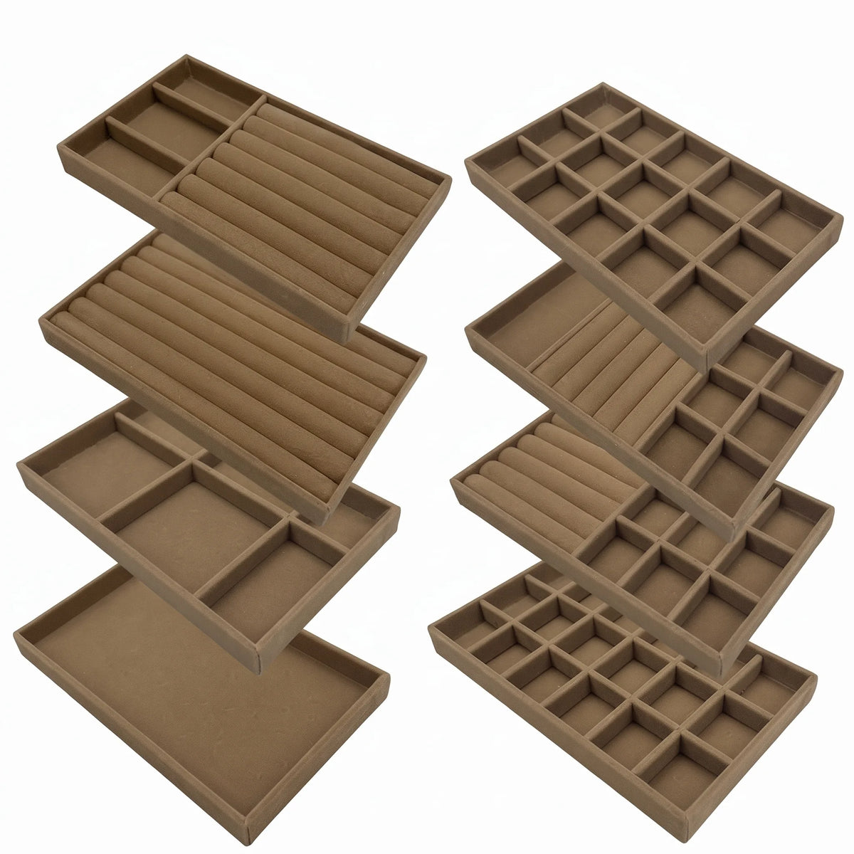 Plateau de rangement pour bijoux marron