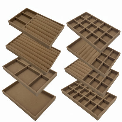 Plateau de rangement pour bijoux marron