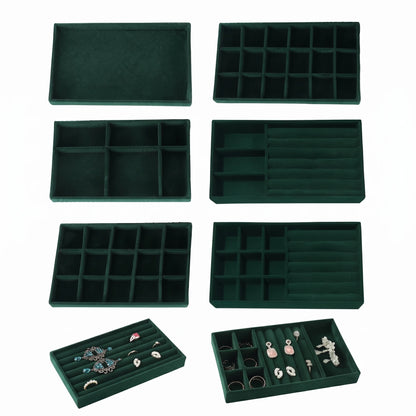 Plateau de rangement pour bijoux vert 