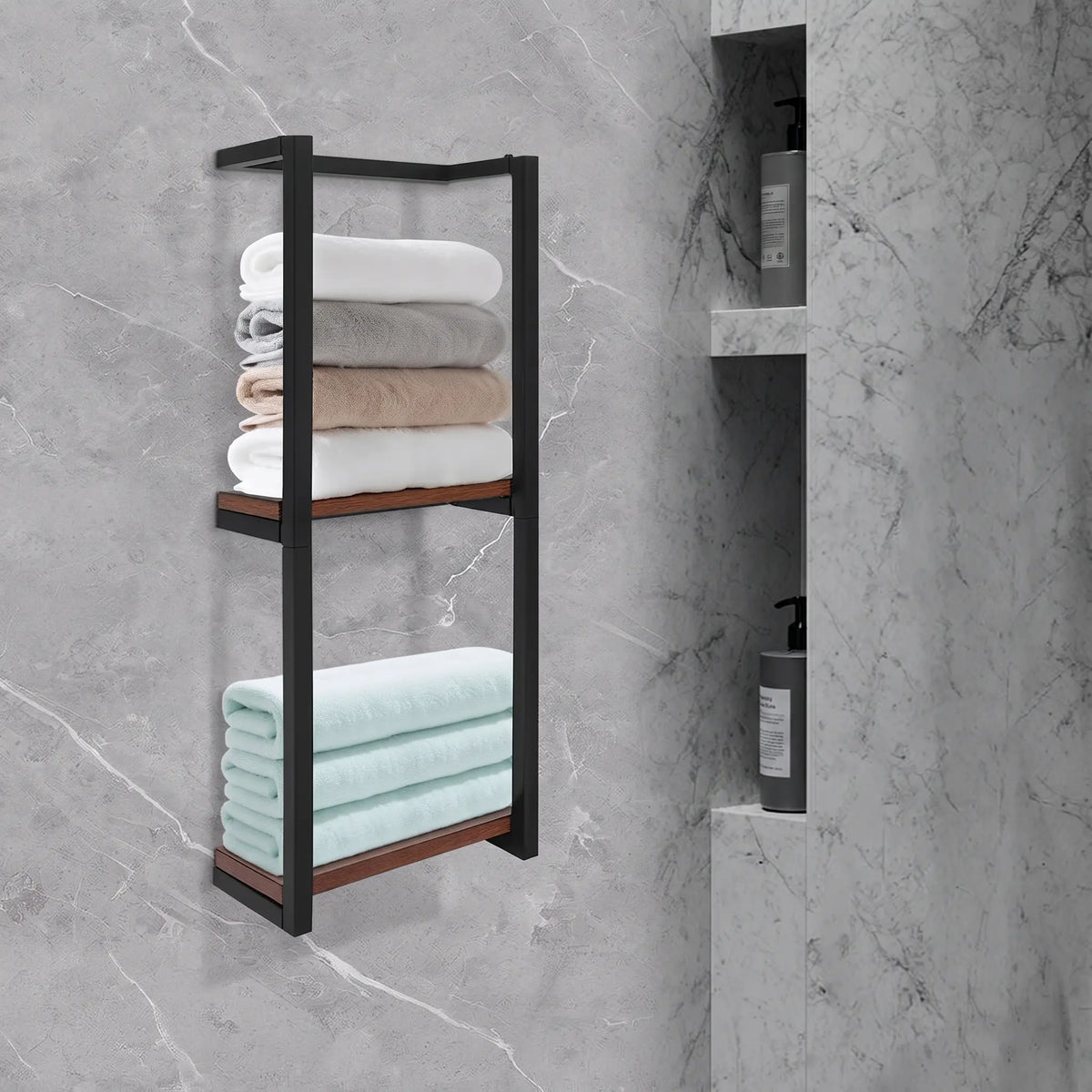 Porte-serviette mural double