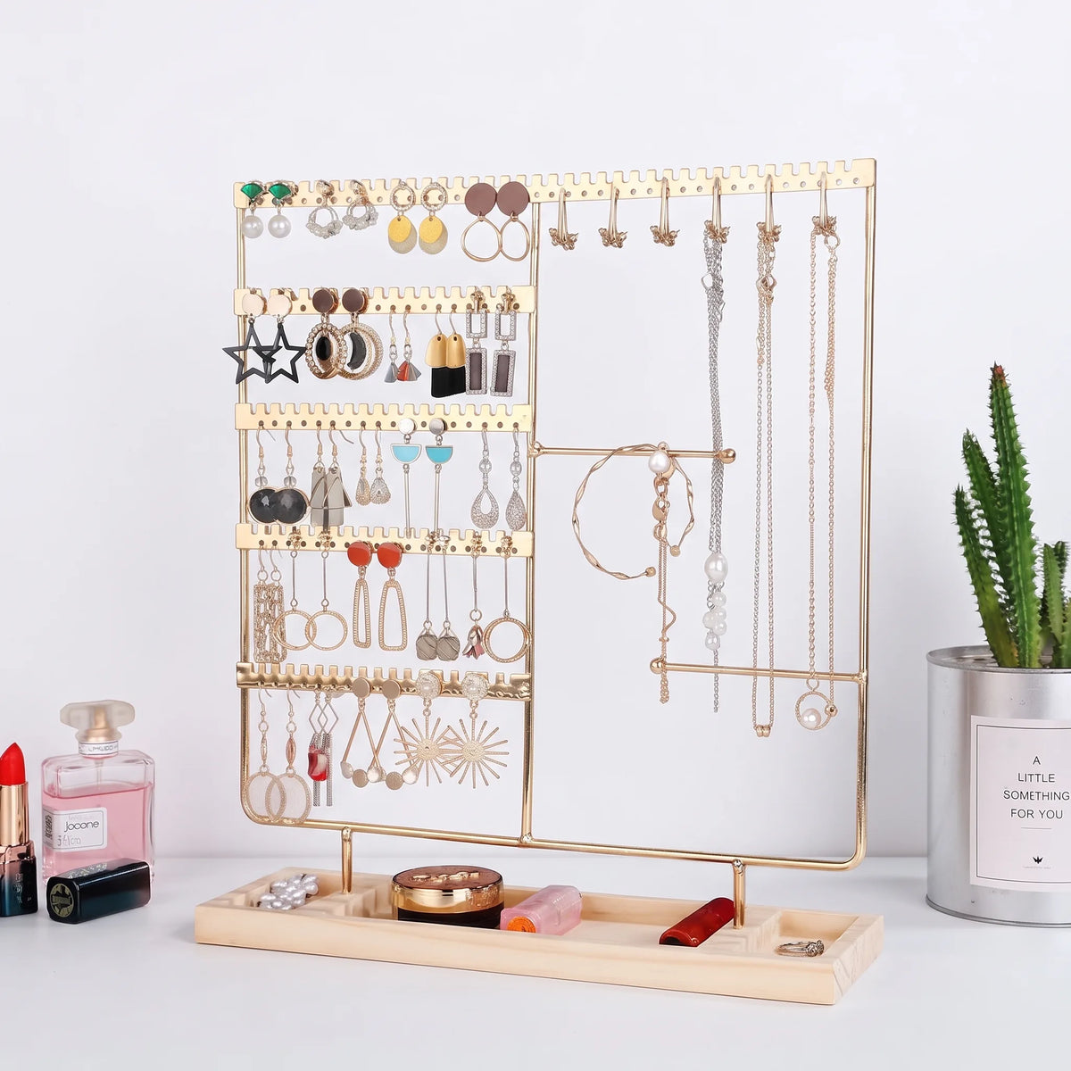 Présentoir à bijoux or