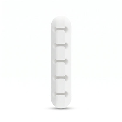 Range-câbles adhésif en silicone blanc 5 emplacements
