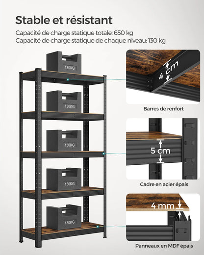 étagère de rangement à 5 niveaux