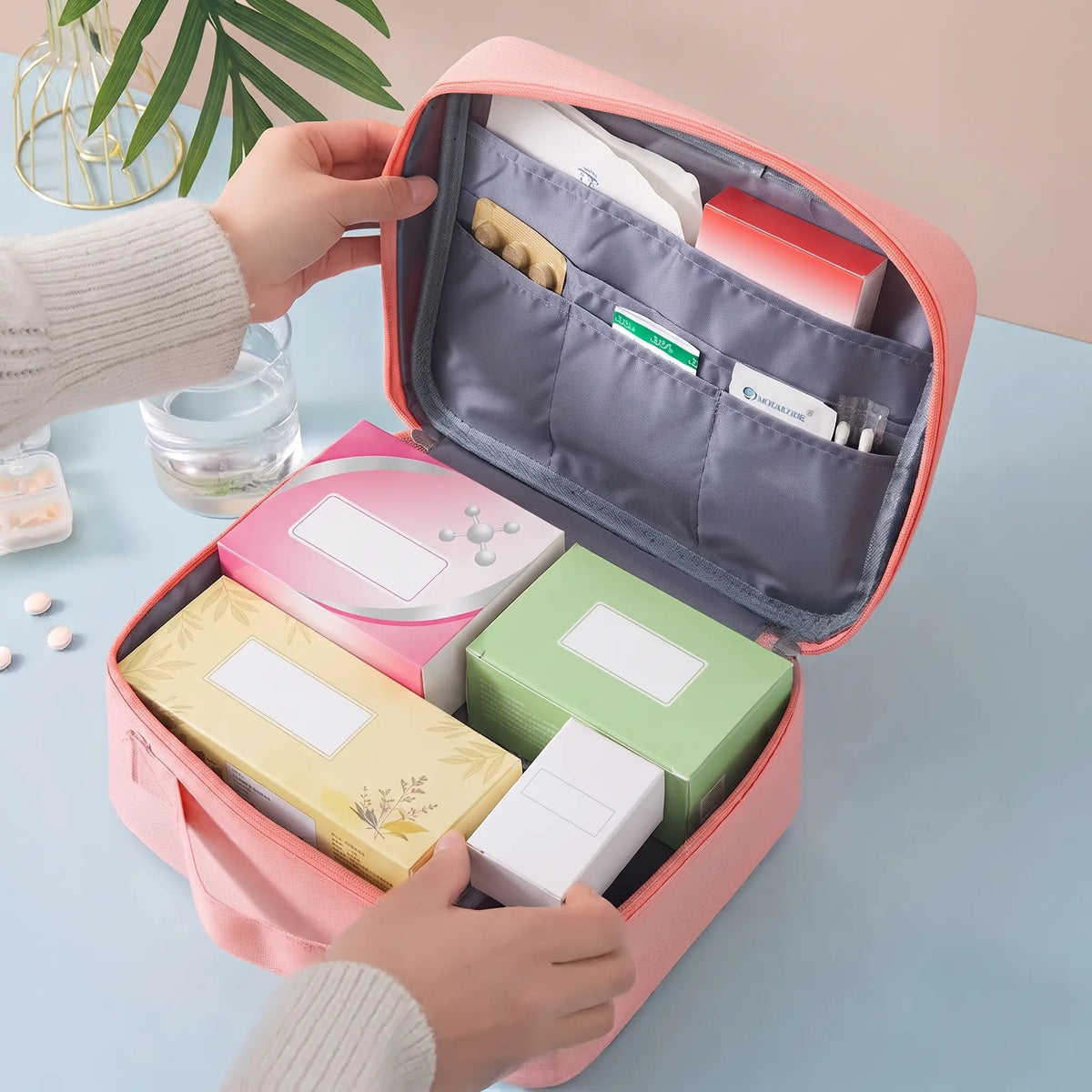 Sac médical organisateur de valise rose