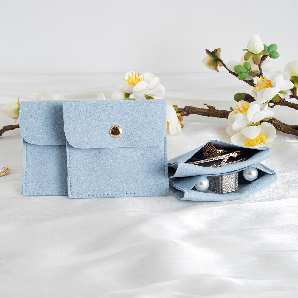 Sacs en velours pour bijoux bleu
