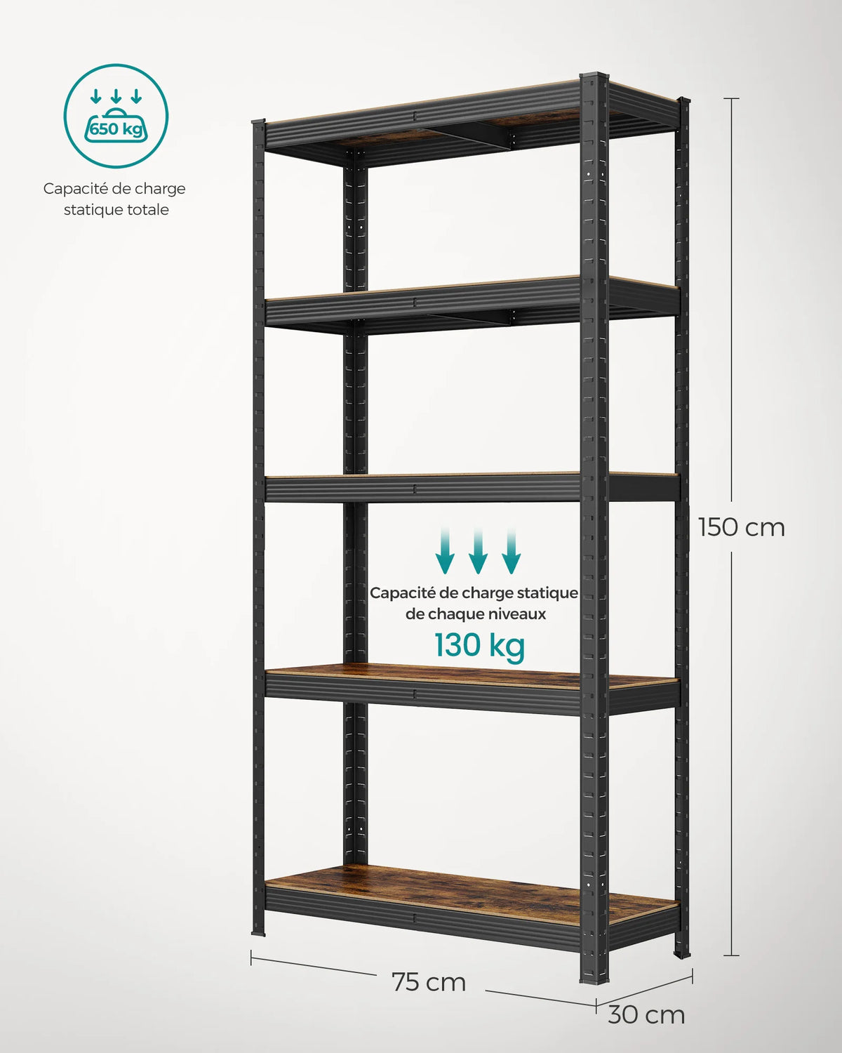 étagère de rangement à 5 niveaux