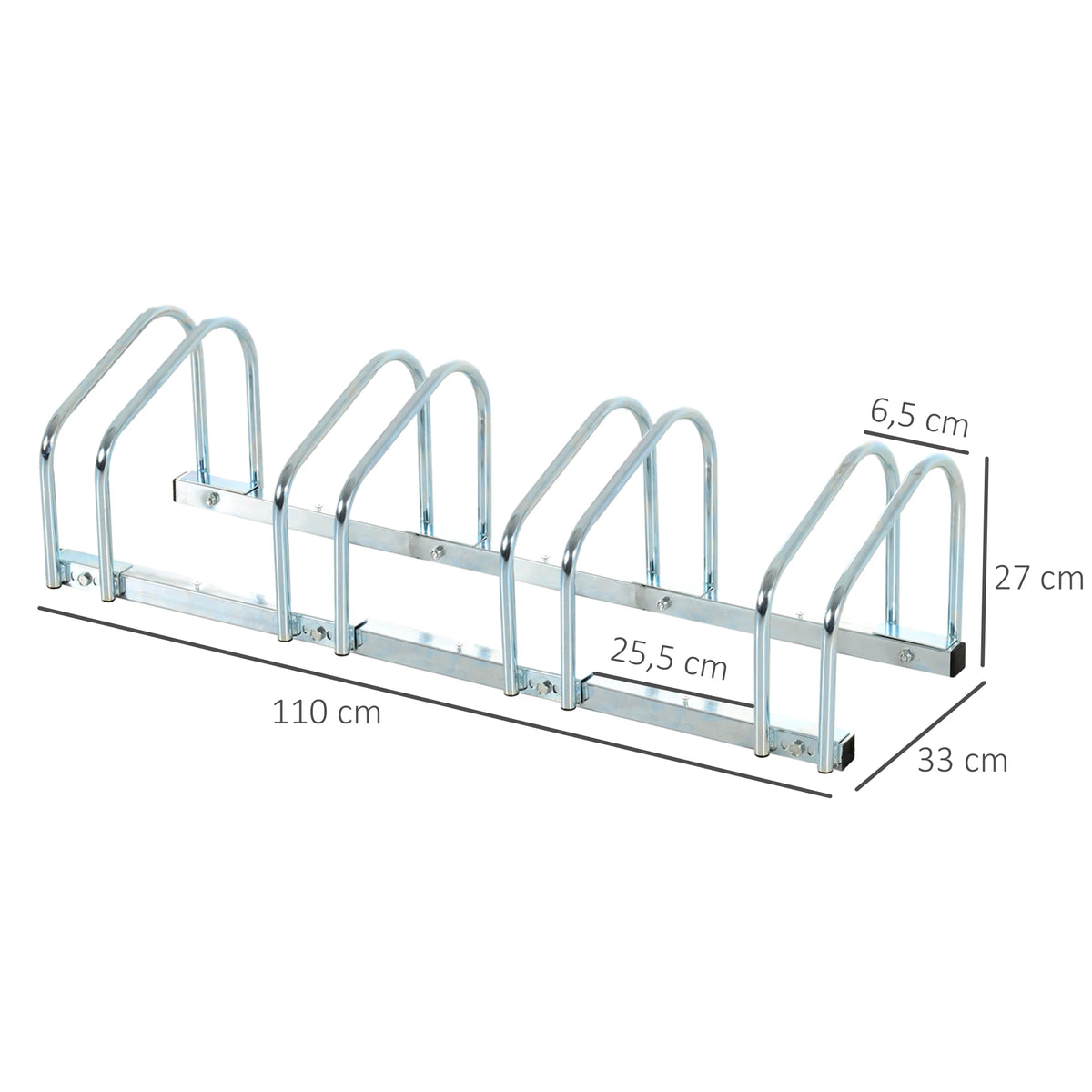 Support vélo en acier 4 places