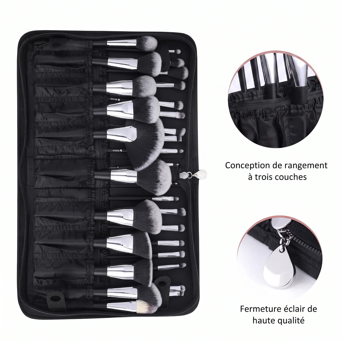 Trousse de maquillage multifonction 23 emplacements 