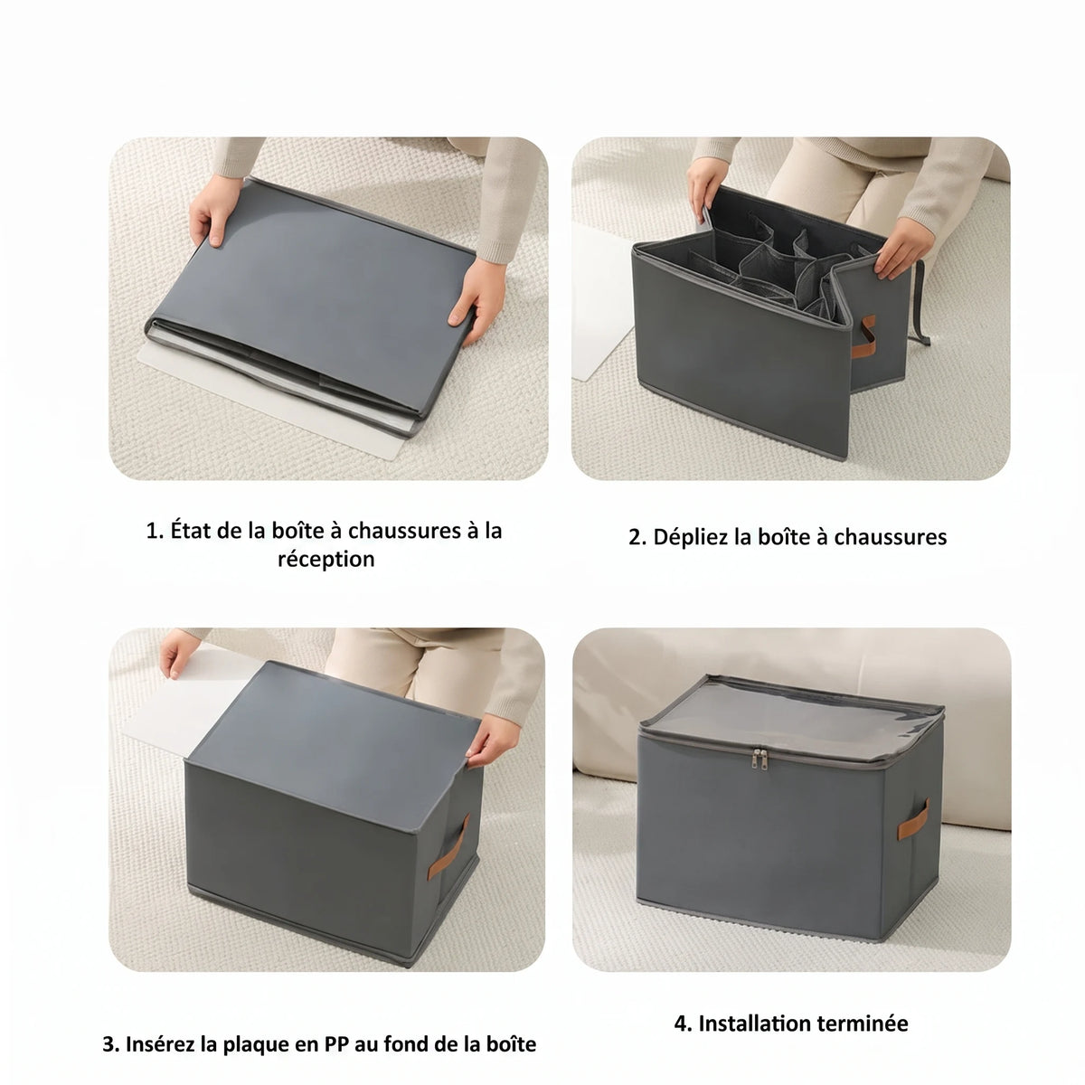 bac organisateur de chaussures installation