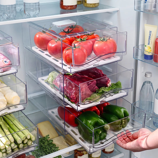 bacs de rangement réfrigérateur empilables