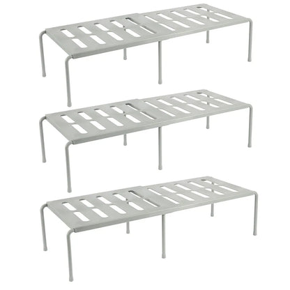 trois support pour chaussures extensibles gris